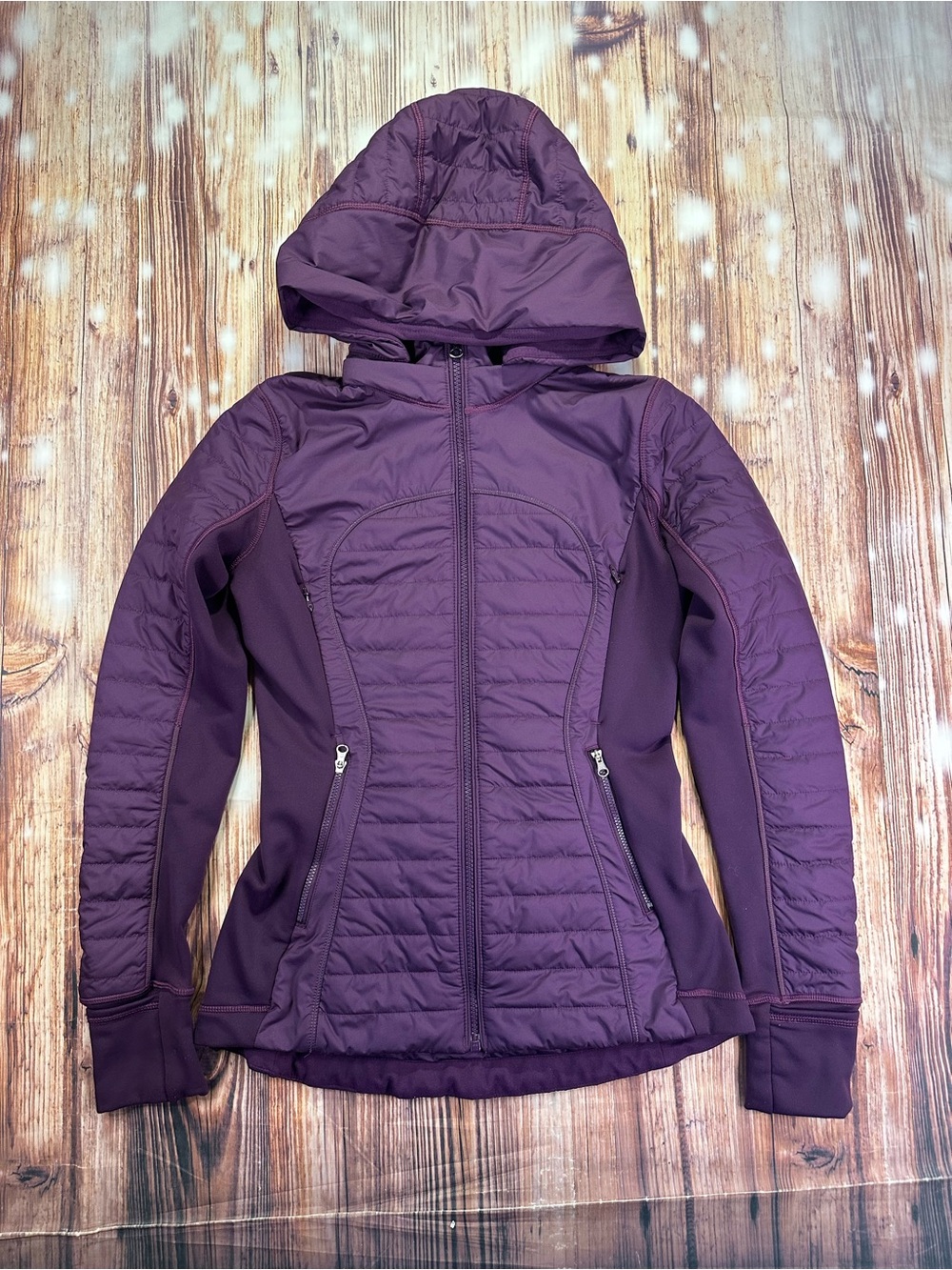 Lululemon Athletica First Mile Jacket Darkest Magenta Purple Winter Run Coat  4